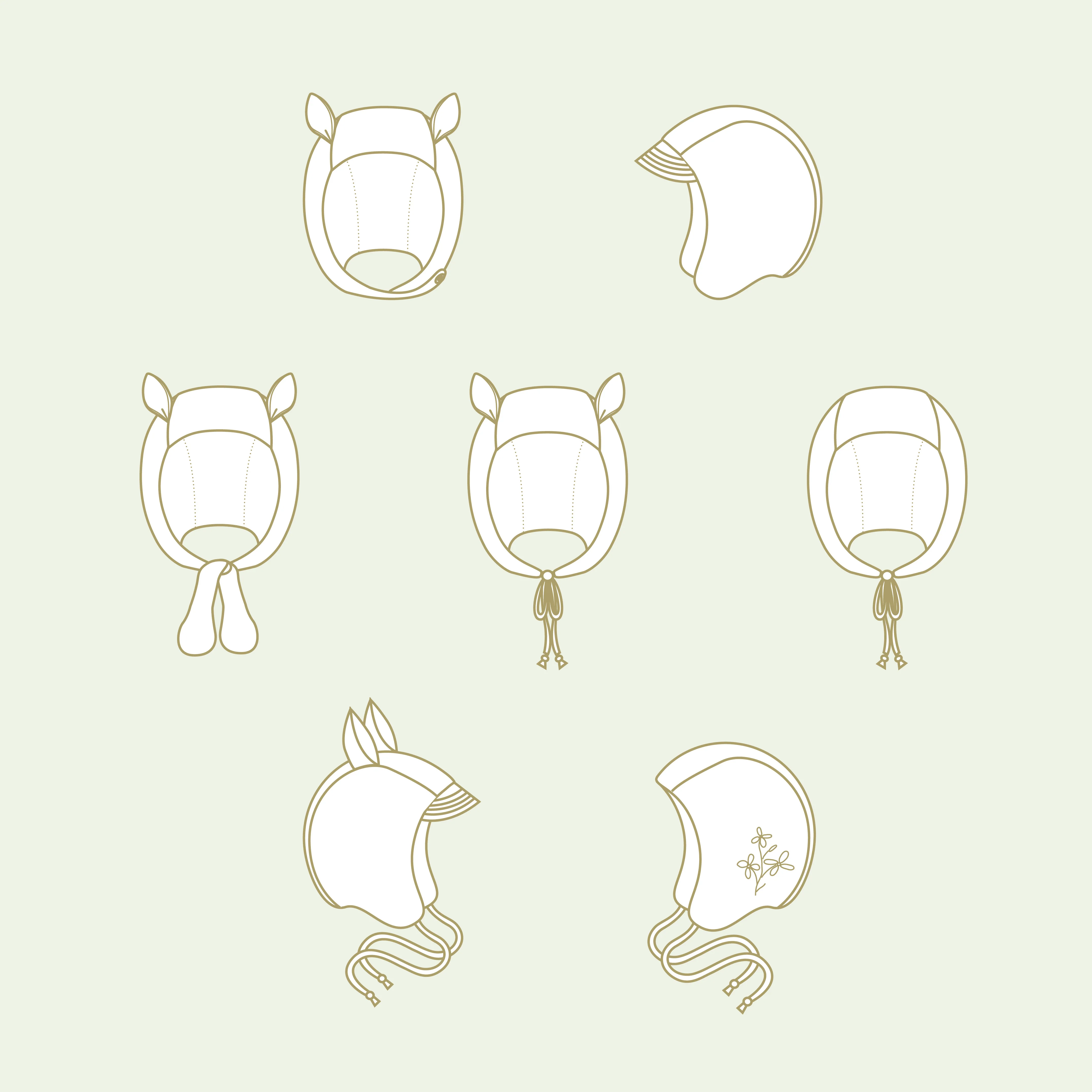Evergreen Bonnet Sewing Pattern - Baby + Child - Image 3