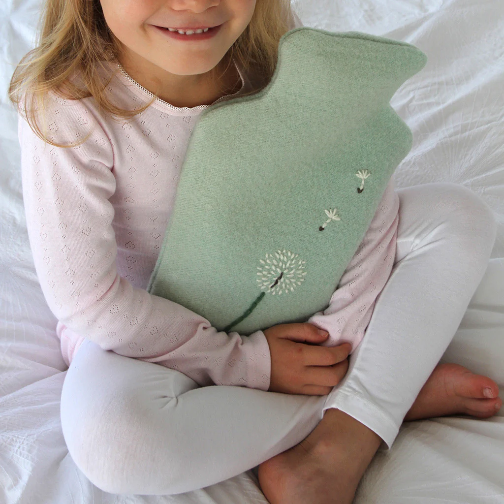 Hot Water Bottle Cover with Dandelions Sewing + Embroidery Pattern - Image 4