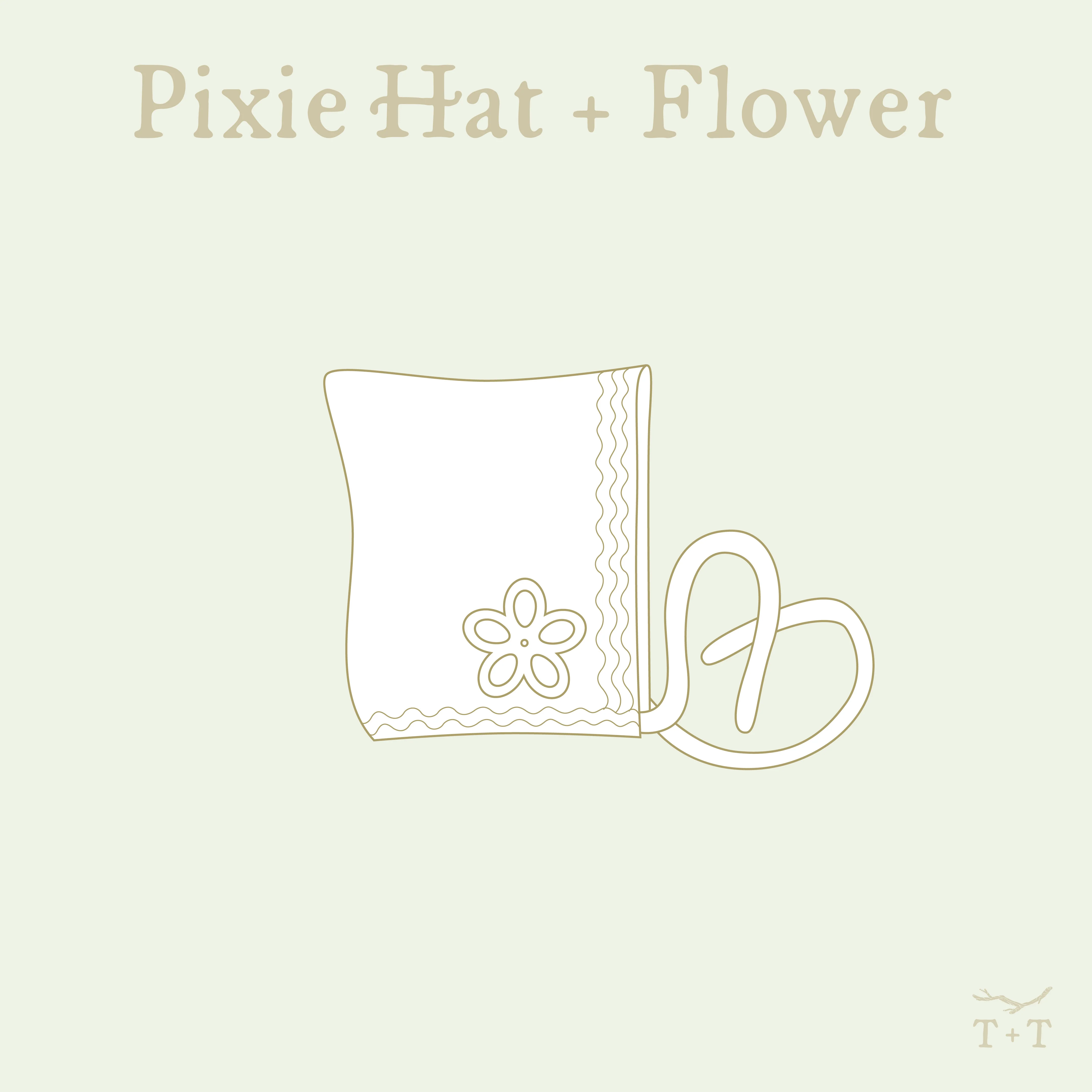Pixie Hat + Flower Knitting Pattern - Doll - Image 2