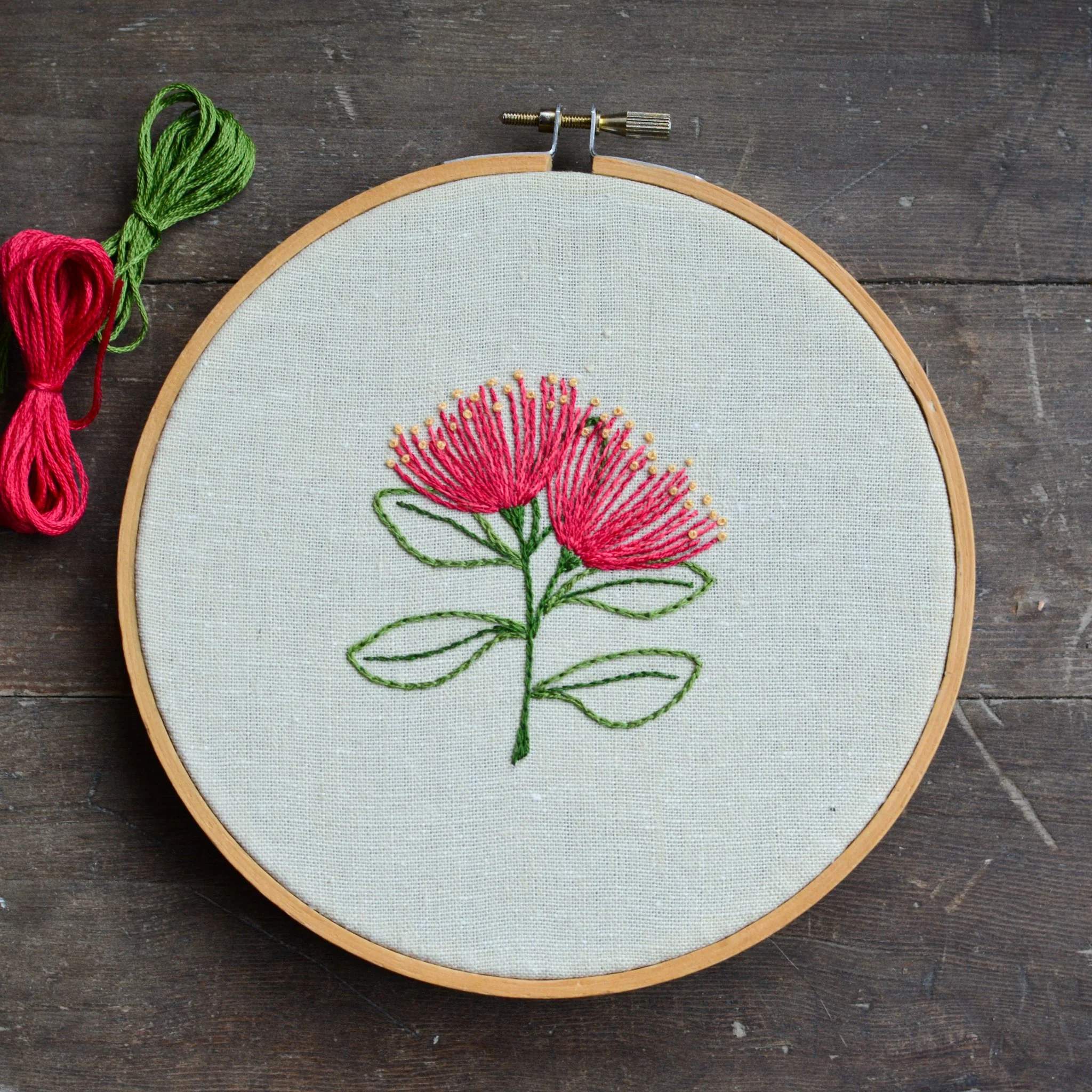 Pōhutukawa Embroidery Pattern - Image 3