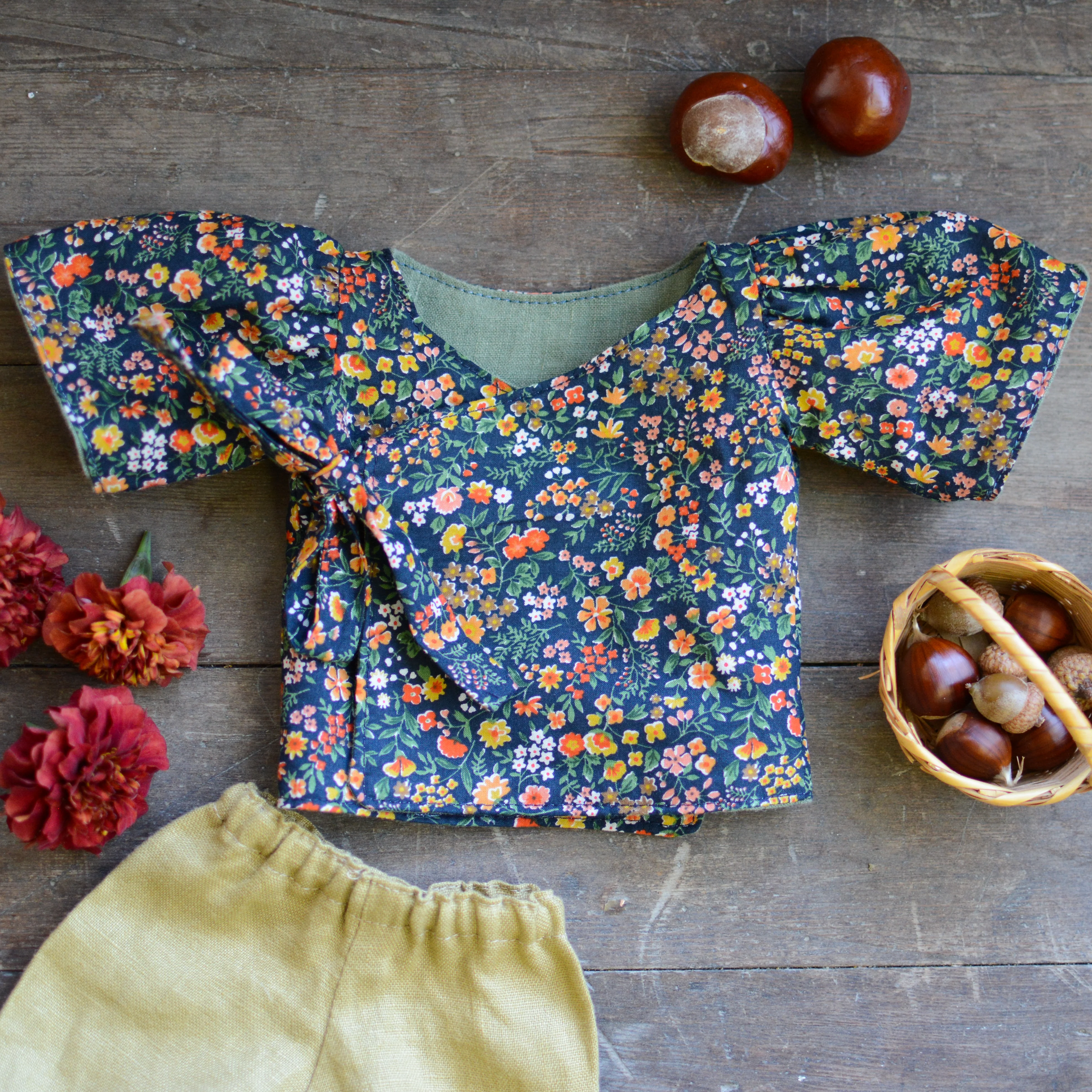 Reversible Wrap Top Sewing Pattern - Doll - Image 3