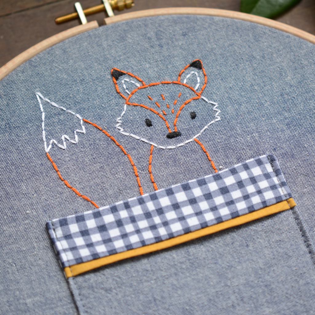 Woodland Fox Embroidery Pocket Pattern - Image 3